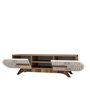 Hanah Home Mueble TV Defne - Nogal y Blanco - 145 cm Ancho x 37 cm Alto x 37 cm Profundidad - Melamina